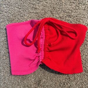 Naked wardrobe tube top bandeau top with tie S